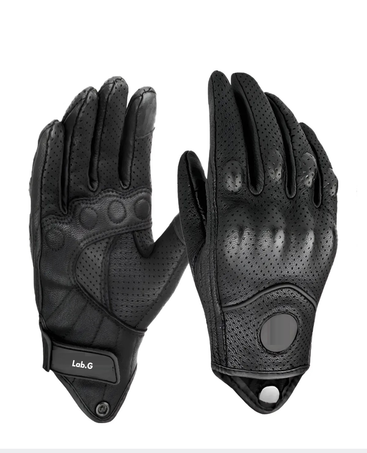Guantes De Moto 100% Cabra Piel T&aacute;ctil Talla G Con Agujero image number null