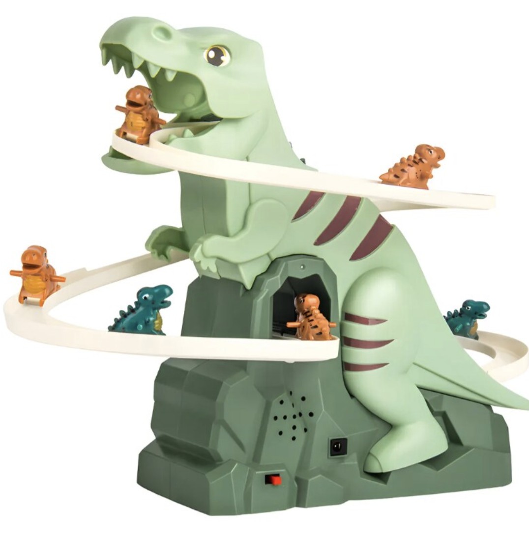 Juguete Infantil De Tobog&aacute;n De Escalada Con 3 Dinosaurios Modelo Verde image number null