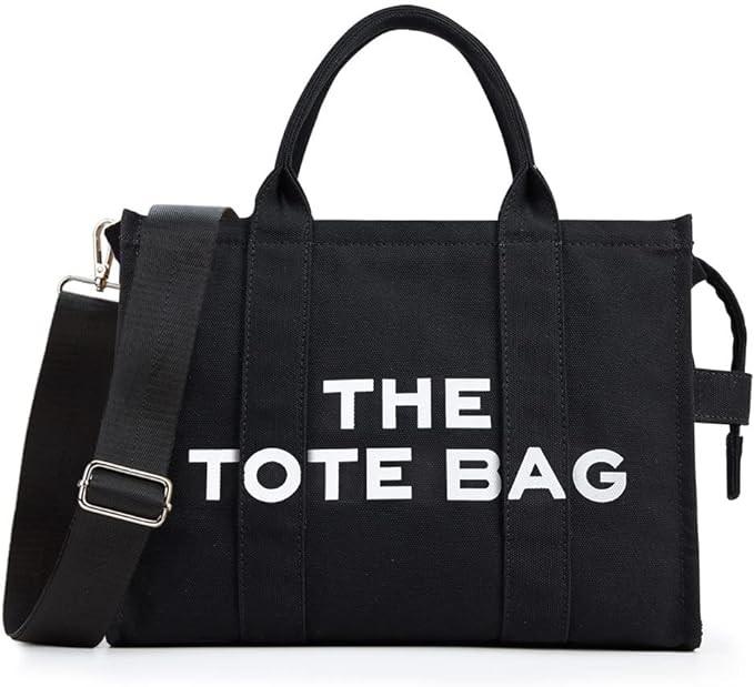 A Bolsas de lona para mujer, bolso de mano con cierre, Totes para Mujer, bolsa cruzada de lona para escuela, viajes, oficina. image number null
