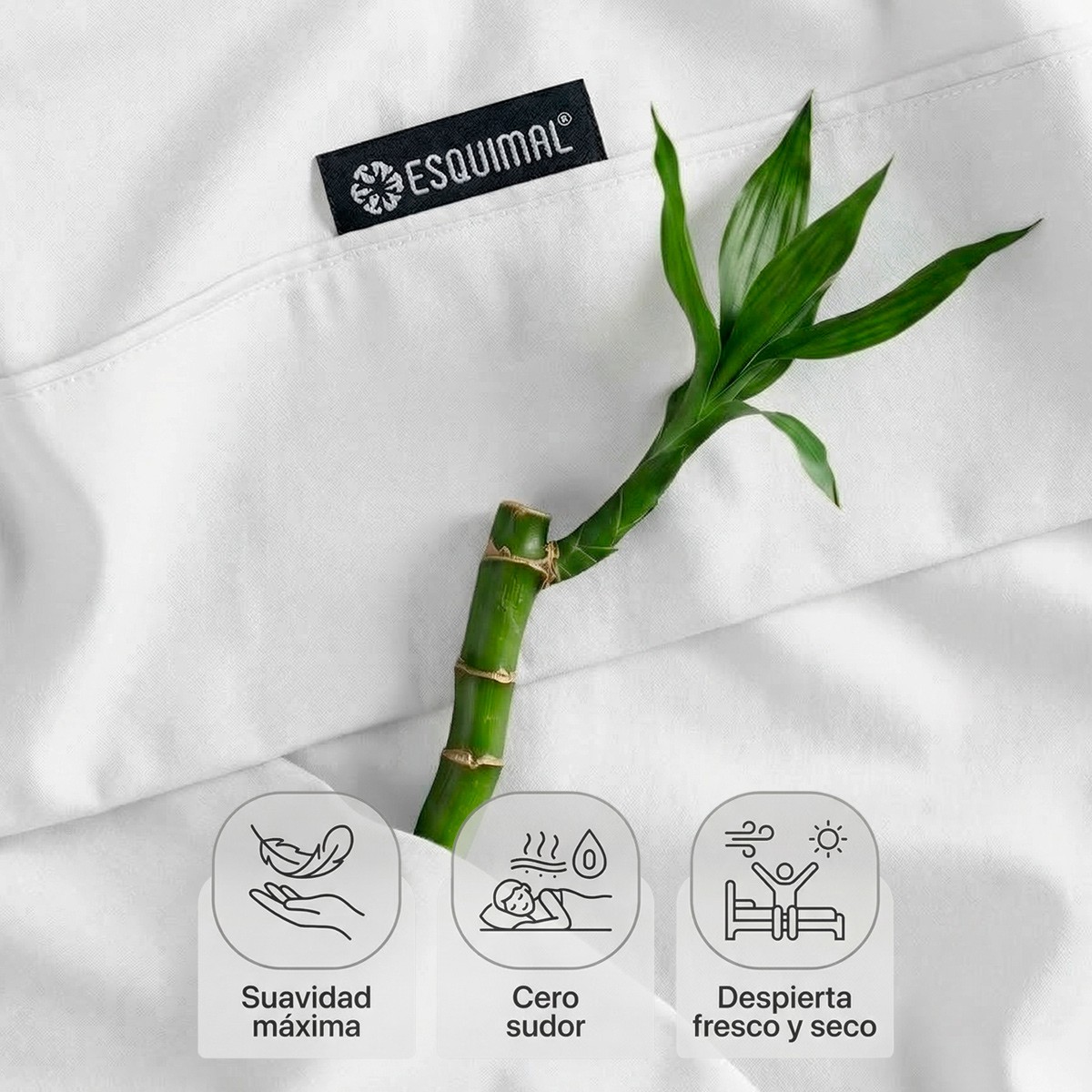 S&aacute;banas King Size De Bamb&uacute; / Bamboo Ultra Suaves Y Frescas Blanco ESQUIMAL. image number null