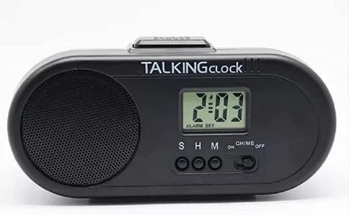 Reloj Despertador Parlante Hora Con Voz Espa&ntilde;ol Talking negro image number null