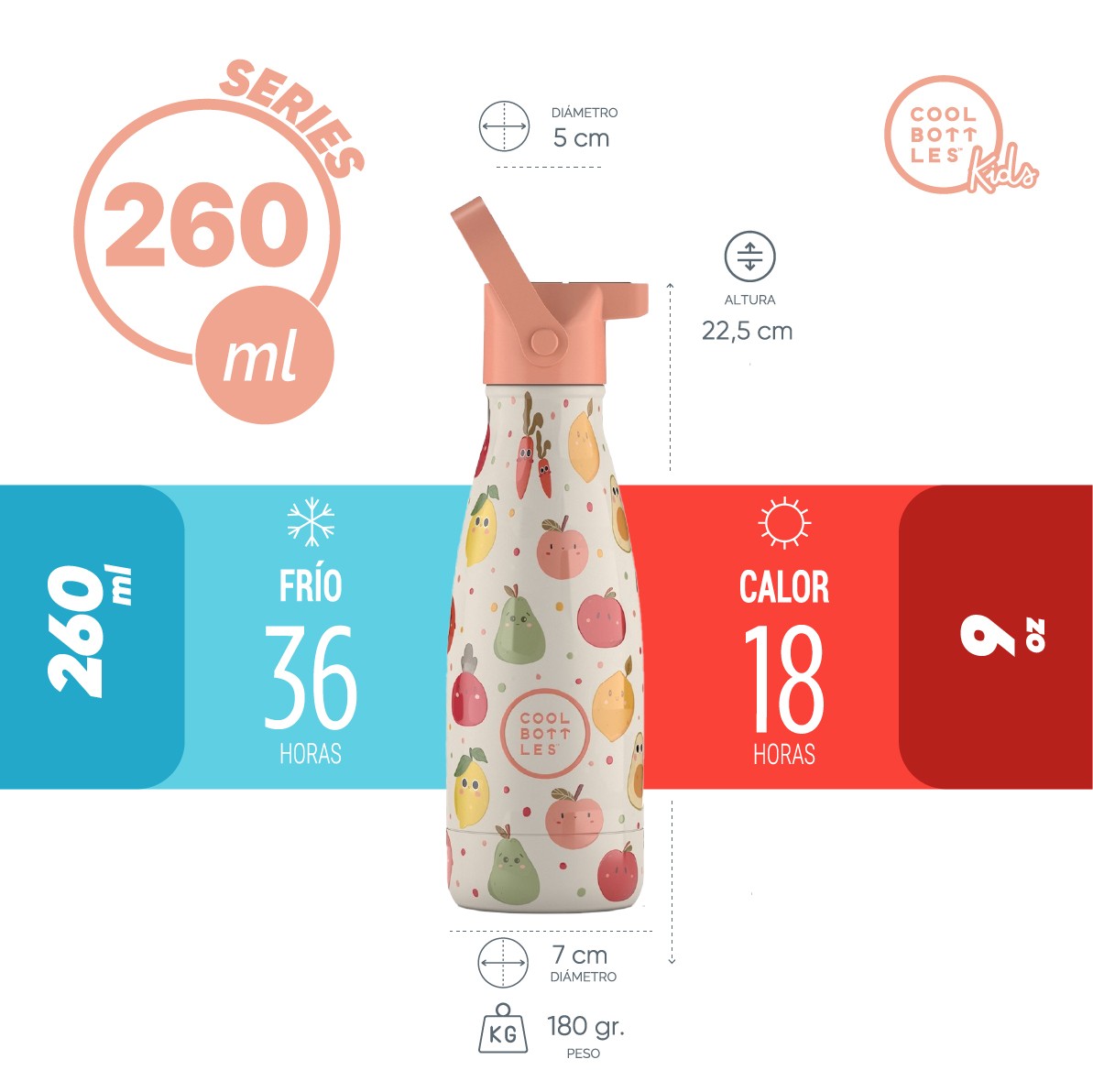 Cool Bottles Botella Termo Infantil Fruit Salad 260ml image number null