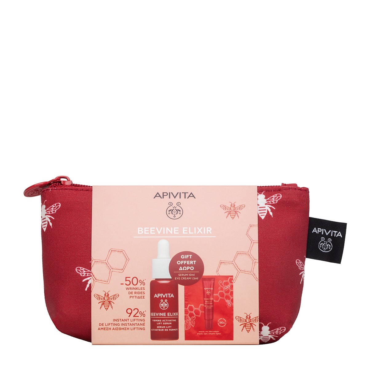 Apivita Beevine Elixir Serum 10ml+crema Ojos 1,5ml+cosmetiqu Madura D&iacute;a/noche image number null