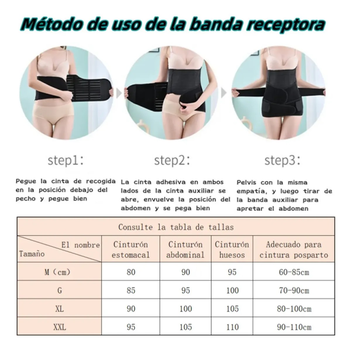 Faja Postparto De Maternidad Para Recuperaci&oacute;n, Kit 4 Piezas Negro Talla: M image number null