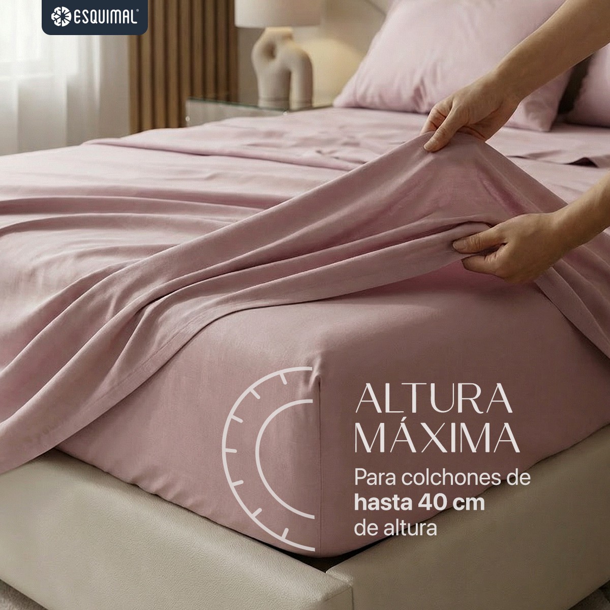S&aacute;banas Matrimonial De Bamb&uacute; / Bamboo Ultra Suaves Y Frescas Rosa ESQUIMAL. image number null