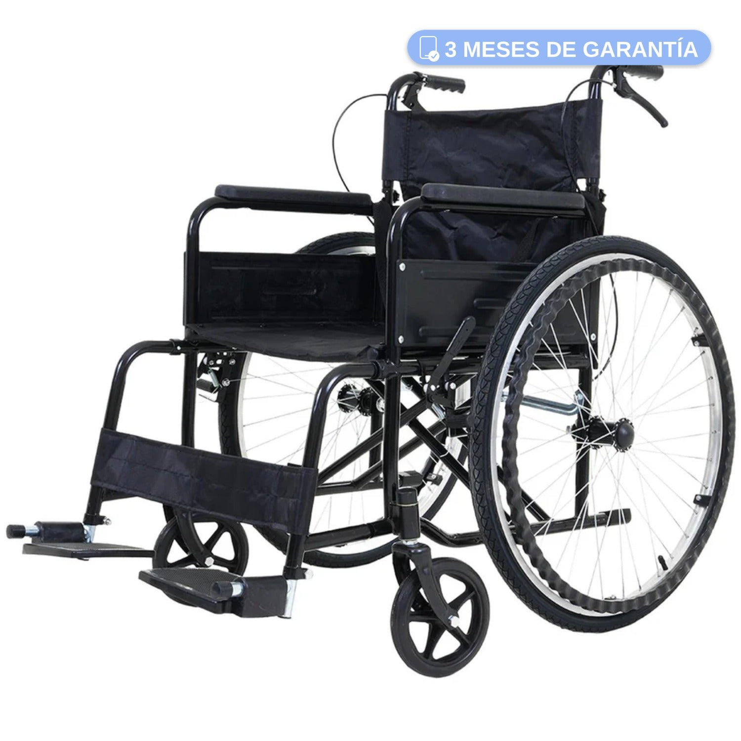 Silla De Ruedas Llanta Neum&aacute;tica De Aire Todoterreno Acero Plegable Portatil Descansapies image number null