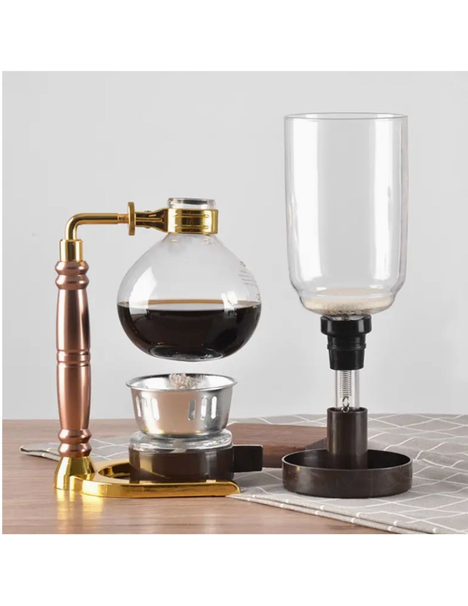 Cafetera Tetera de Sif&oacute;n Infusi&oacute;n Goteo Vidrio Gourmet Elegante 3 tz Estilo Clasico image number null