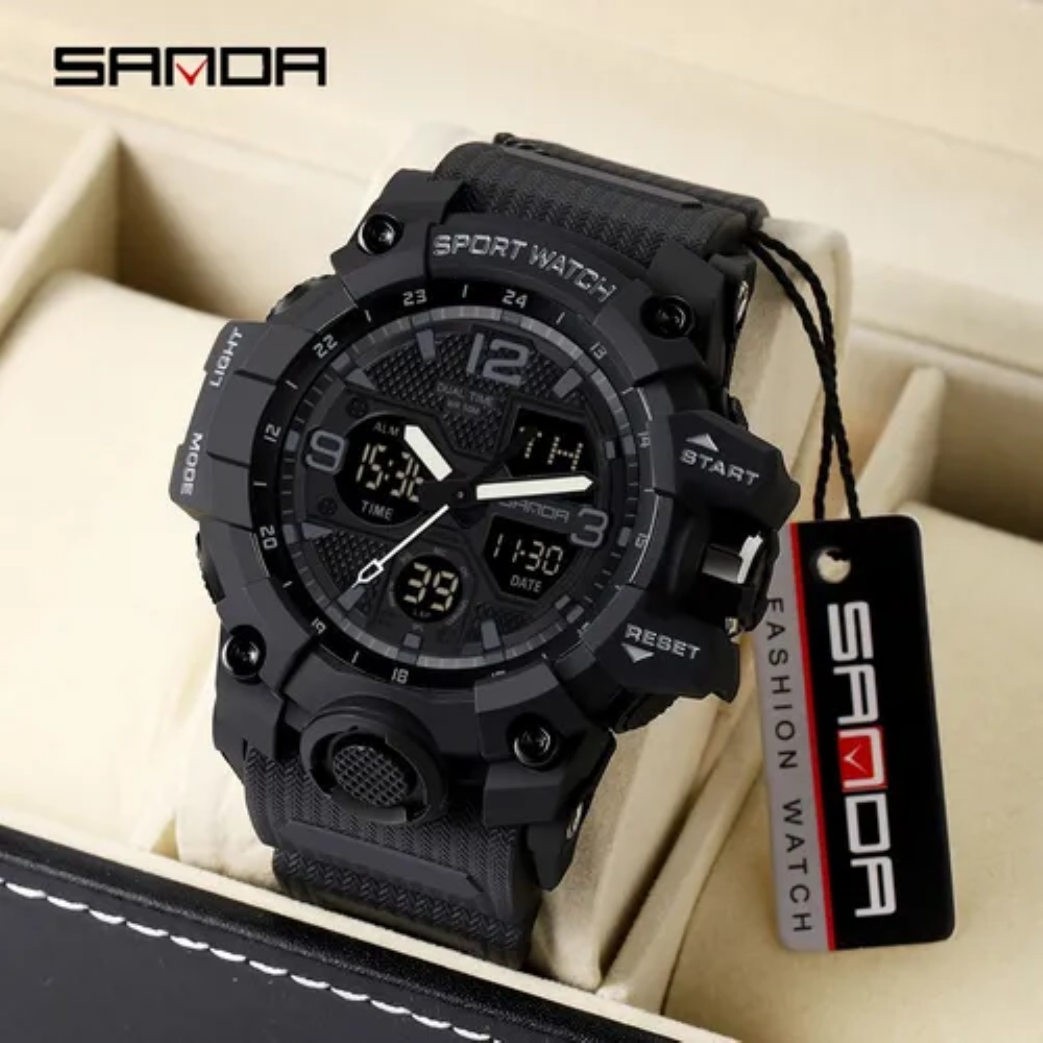 Reloj De Hombre Digital Analogo Deportivo Impermeable negro image number null