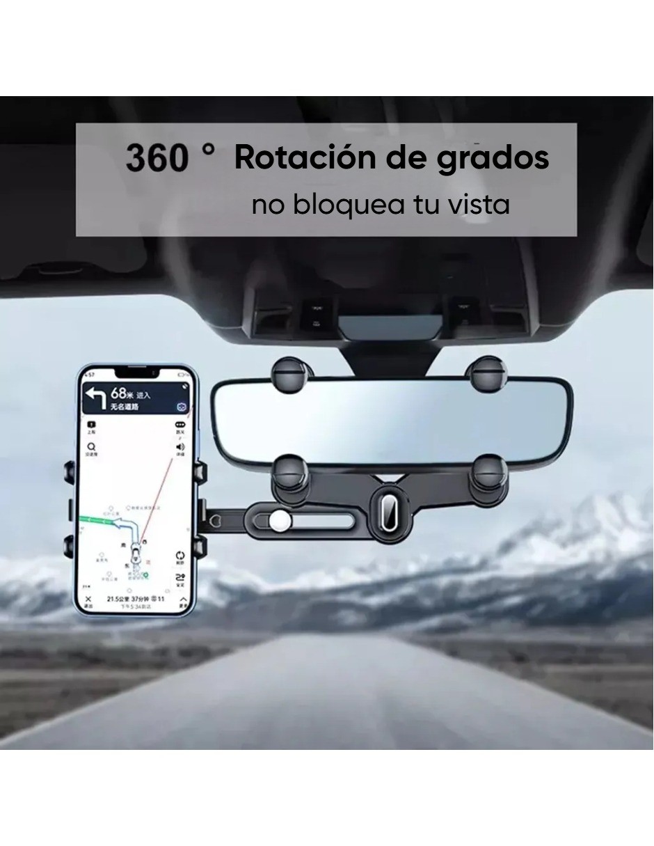 Soporte de Retrovisor Para Celular para Auto &ndash; Ajustable y Estable image number null