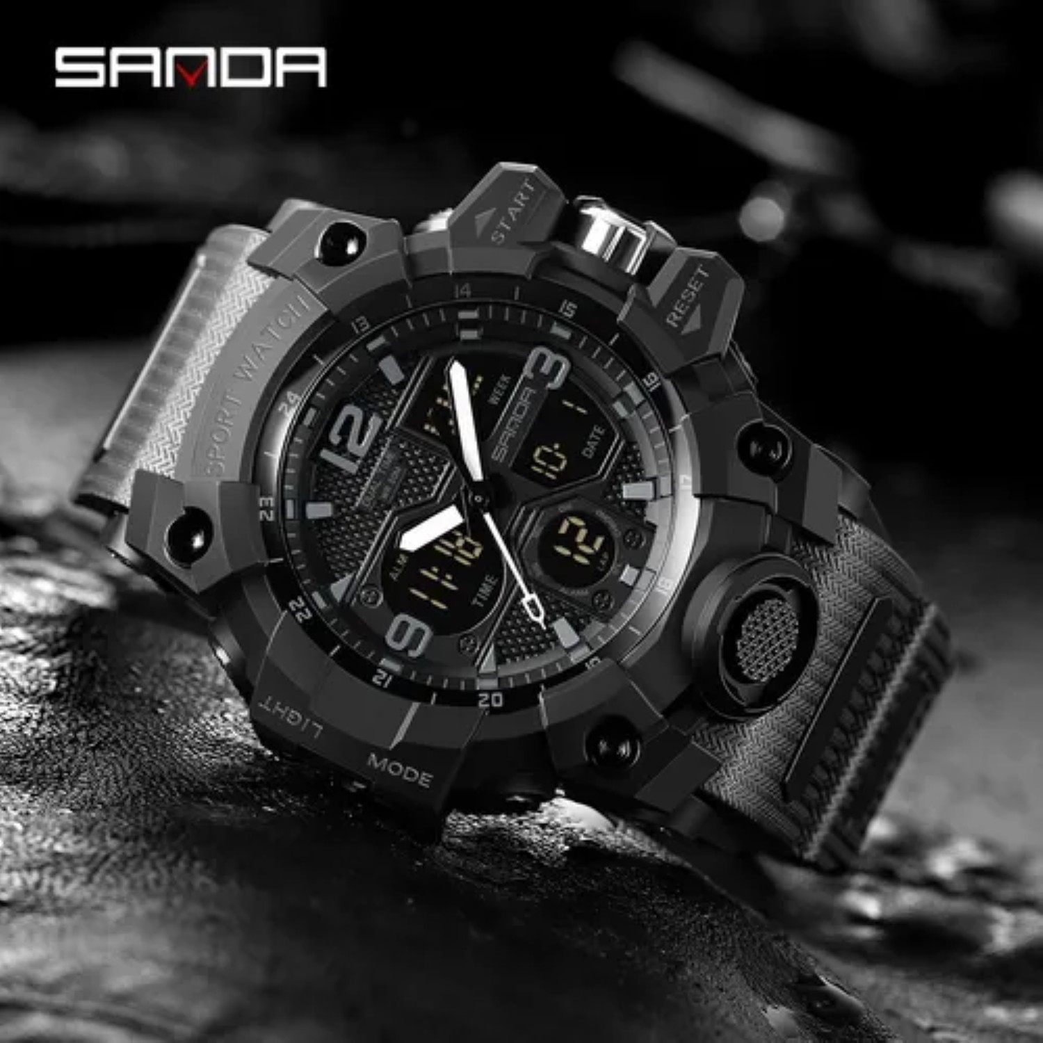Reloj De Hombre Digital Analogo Deportivo Impermeable negro image number null