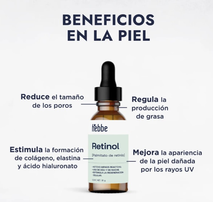 Hebbe Retinol Vitamina A Antiedad con Palmitato de Retinilo Oleoso Puro 30 ml Todo Tipo de Pie image number null