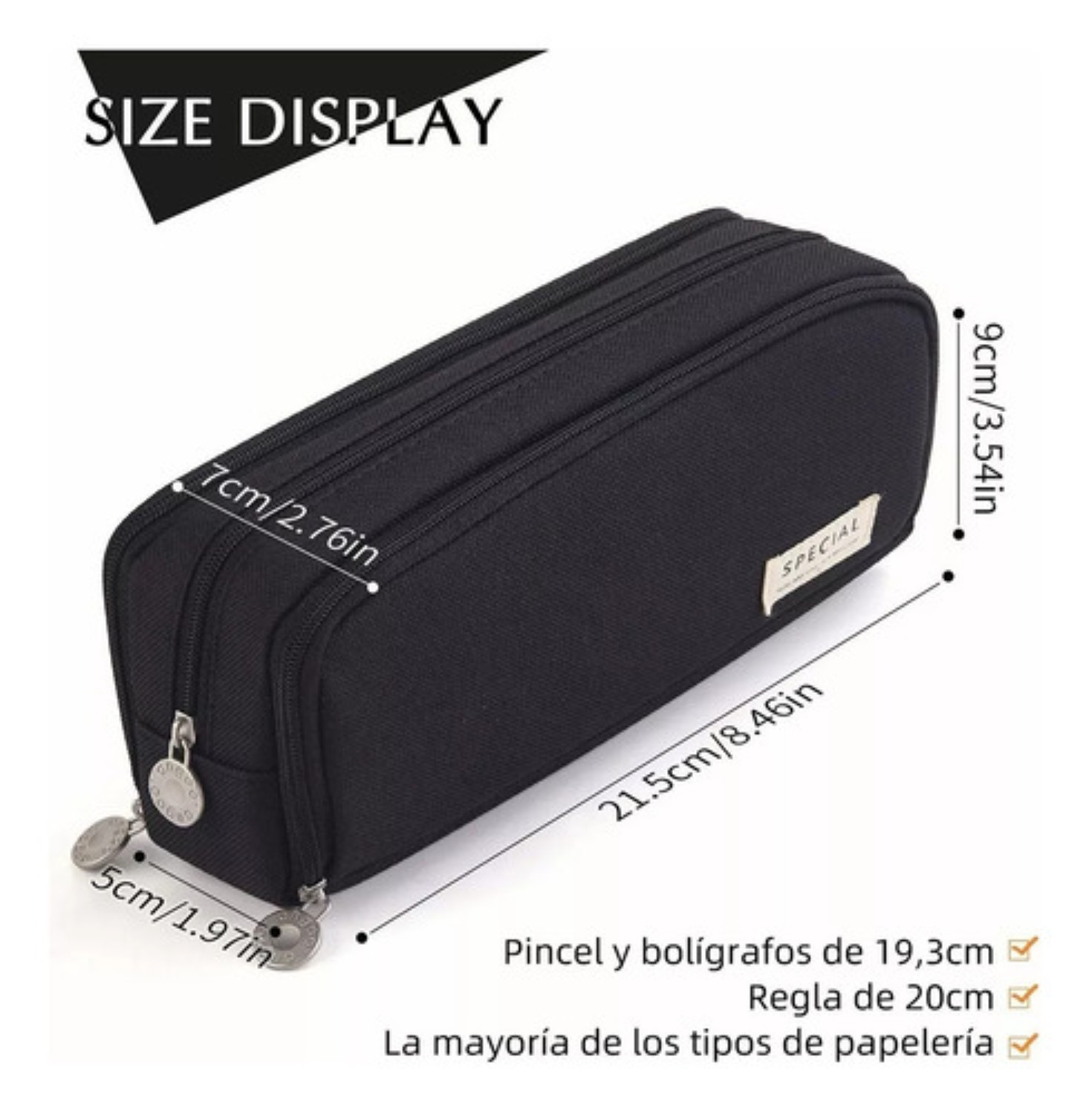 Lapicera Doble Capa De Gran Capacidad Negro image number null