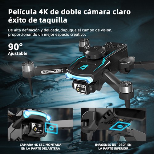 Drone A Control Remoto Wifi C&aacute;mara Hd 3 Bater&iacute;as Y De Bolso negro image number null