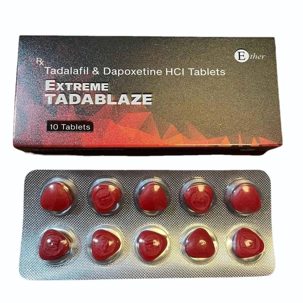 Tadalafil 40mg + Dapoxetina 100mg 10 Tabletas Extreme Tadablaze image number null