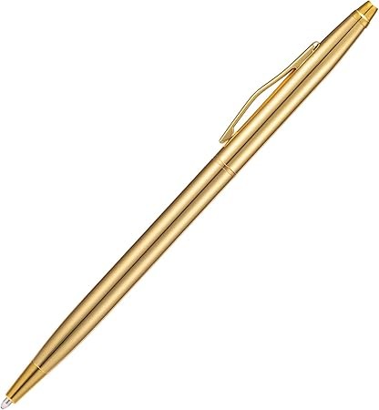 A Wikult - 6 bol&iacute;grafos metal delgados dorados, 1 mm, tinta negra de punta media, escritura suave, para negocios, oficina, profesores, estudiantes, invitados de boda. image number null