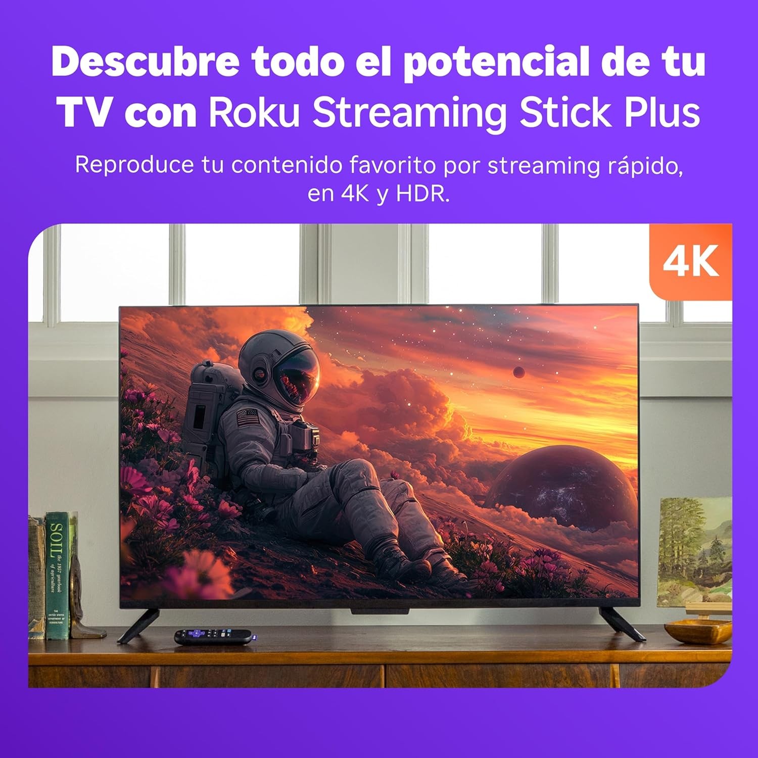 Dispositivo de Streaming Roku Stick Plus 4K 2025 3830MX Color Negro image number null