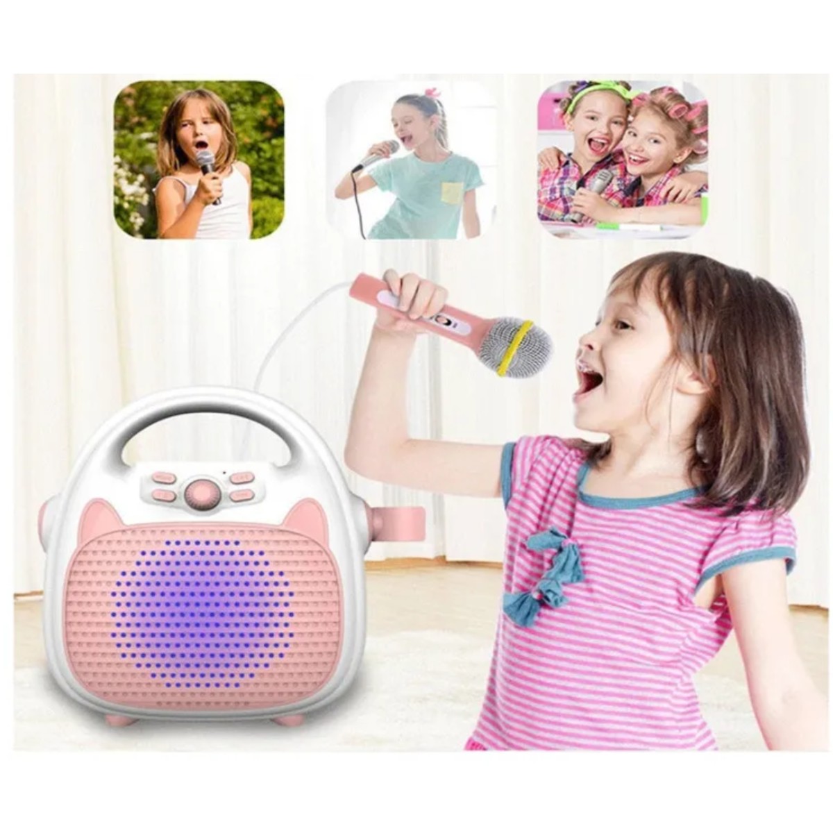 M&aacute;quina De Karaoke Para Ni&ntilde;os, Bocina, Juguetes Para Color Rosa image number null