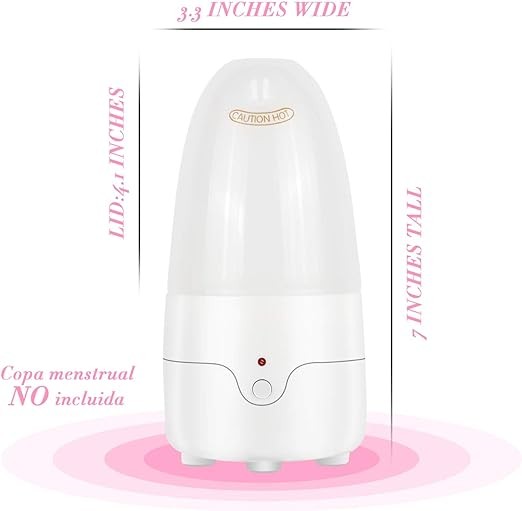 A Esterilizador de Copa Menstrual - Pesoo Limpiador de Copa Menstrual para Todas las Copas de Menstruaci&oacute;n Esterilizaci&oacute;n por Vapor a Alta Temperatura M&aacute;quina de Esterilizaci&oacute;n de 3 Minutos Eliminar el 99.9% de Bacterias y Virus. image number null