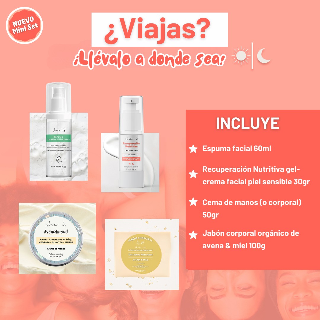 Mini Set Facial Piel Sensible (4 productos) She is skincare image number null