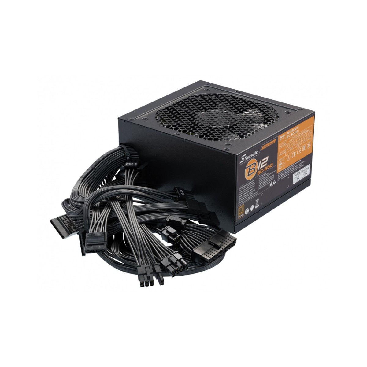 Fuente de Poder Seasonic B12 BC 80 PLUS Bronze, 24-pin ATX, 120mm, 850W image number null
