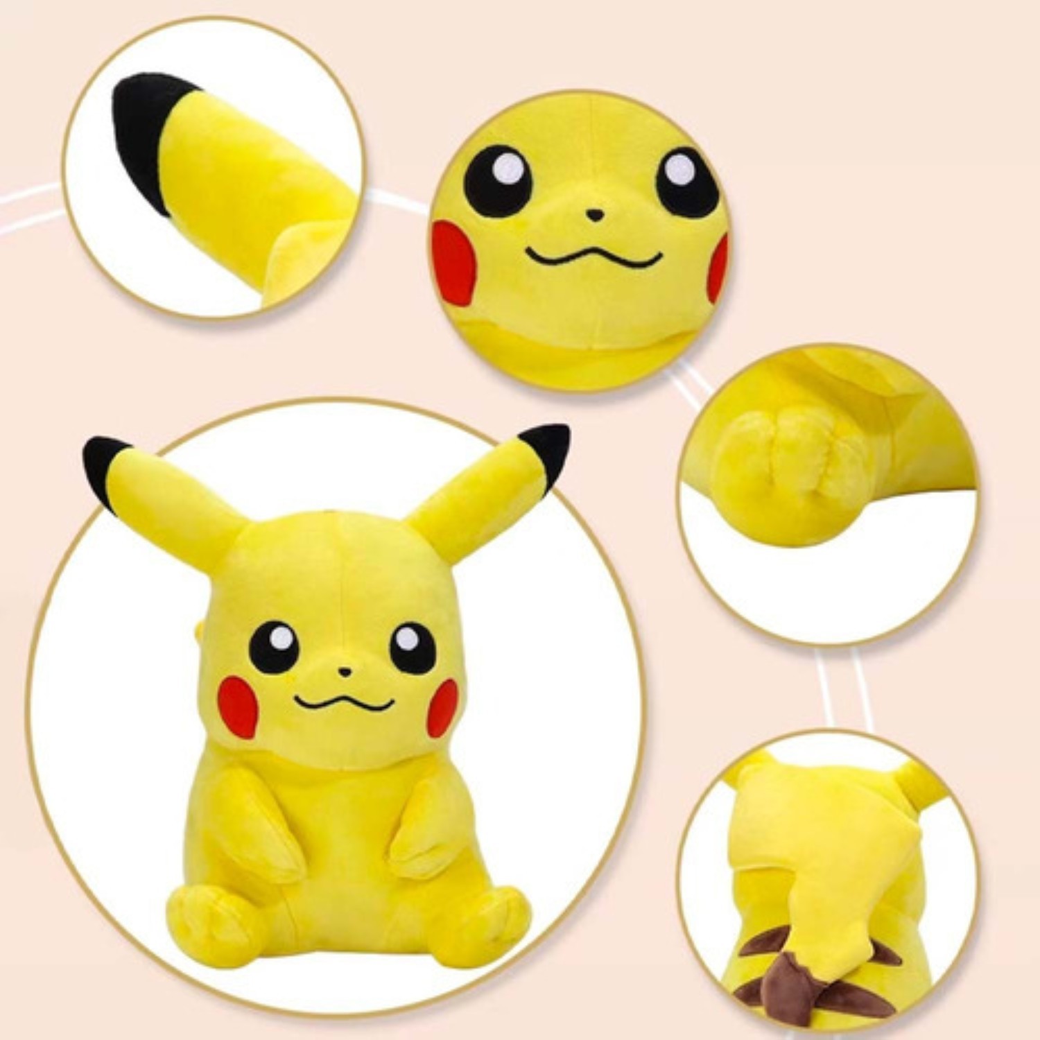 Peluche Pok&eacute;mon Original Pikachu Amarillo image number null