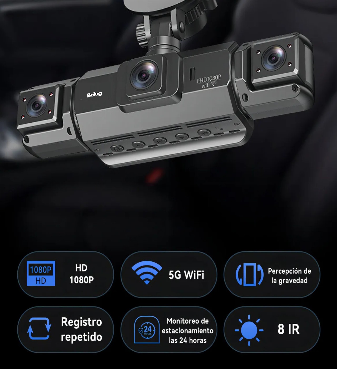Sunshot 1080p c&aacute;mara para auto dash cam 4 c&aacute;mara wifi + 64gb se puede combinar con el m&oacute;dulo gps image number null