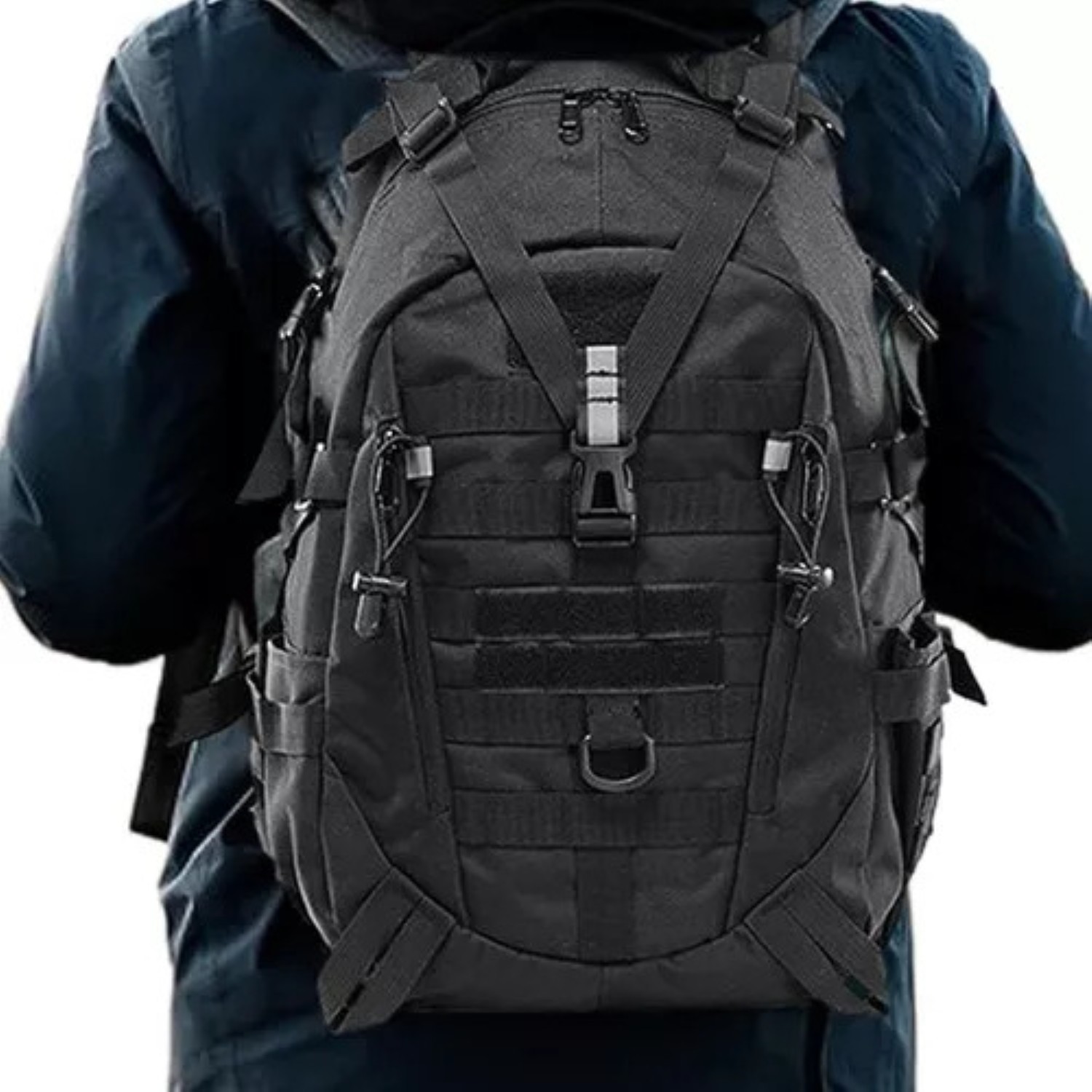 Mochila Tactica De C&aacute;mping Impermeable Gran Capacidad 45l Negro image number null