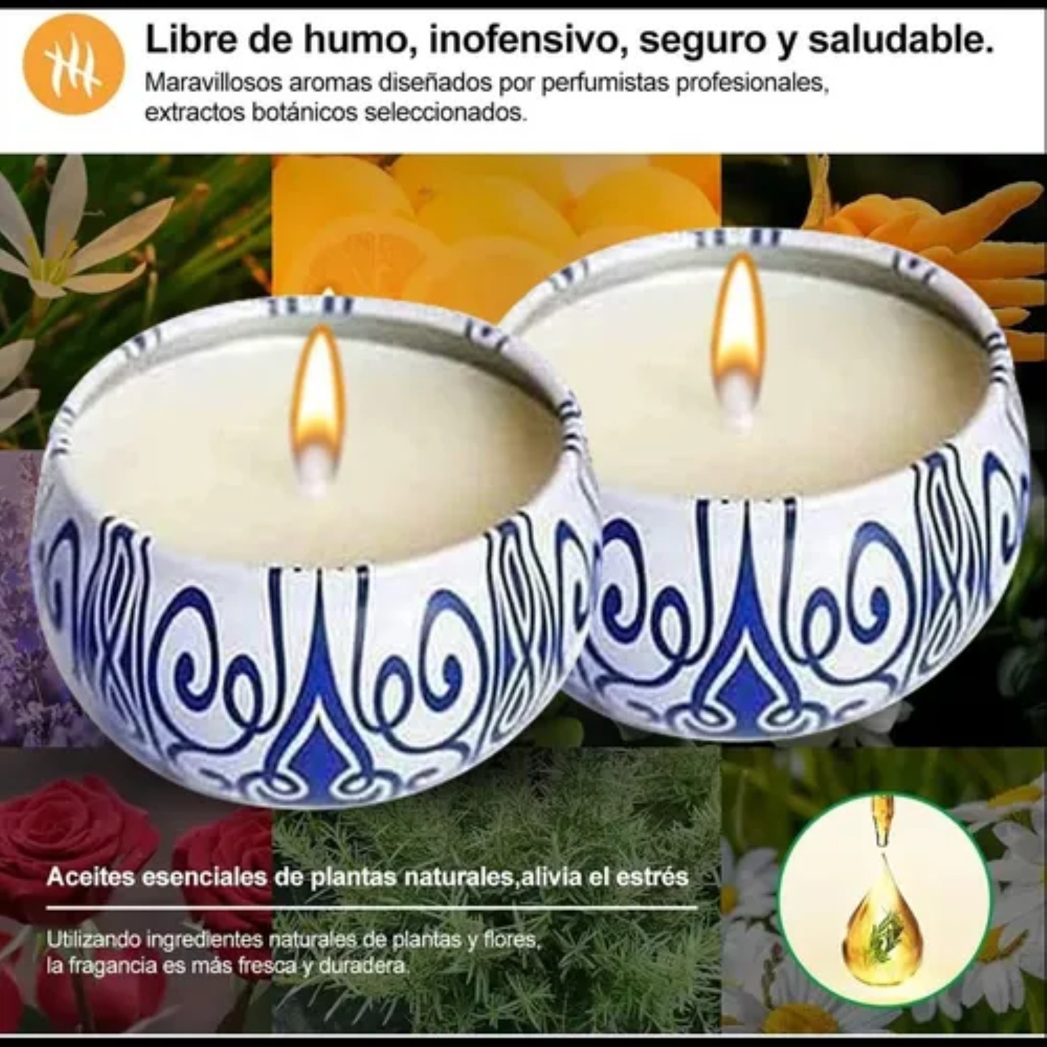 16 Piezas Velas Aromaticas,velas Perfumadas De Cera De Soja Estuche Azul image number null