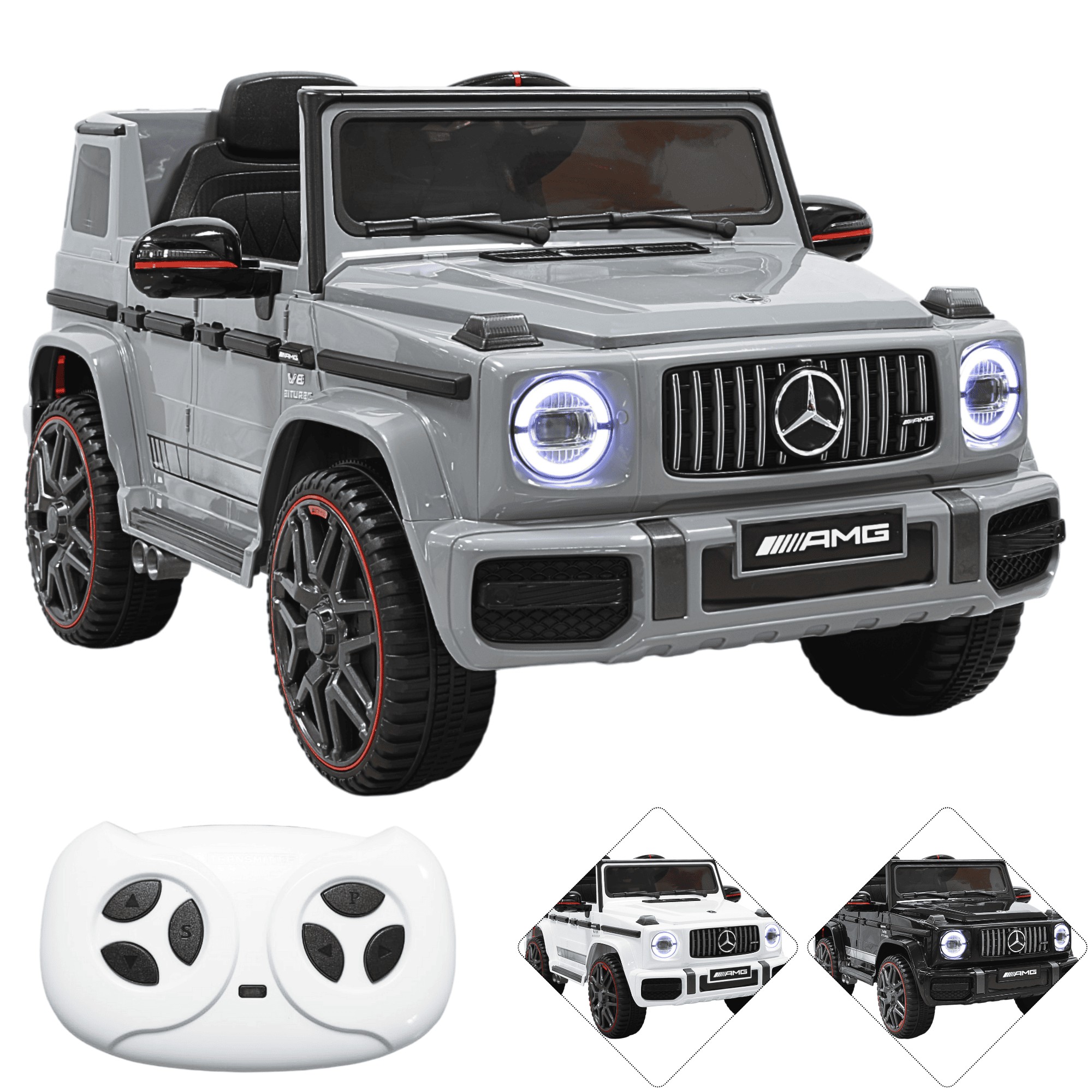 Camioneta Montable El&eacute;ctrica AMG Mercedes Benz G-63 para Ni&ntilde;os 12V Bluetooth Apto a partir de 3 a&ntilde;os - Gris image number null