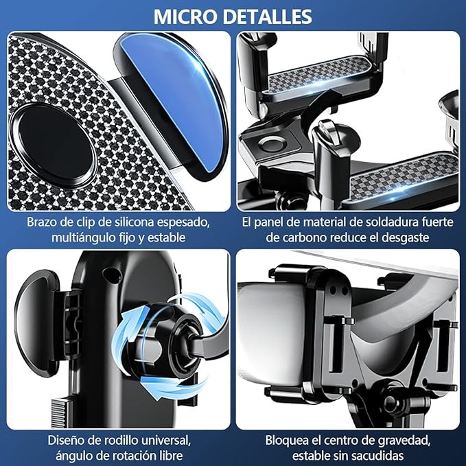 LONGLIV Soporte Celular Auto, Soporte de Tel&eacute;fono Giratorio y Retr&aacute;ctil de 360&deg;, Multiprop&oacute;sito, image number null