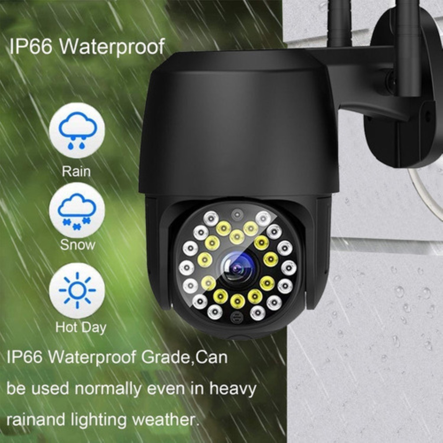 C&aacute;mara De Seguridad Wifi Exterior 1080p Con Led Iluminaci&oacute;n NEGRO image number null