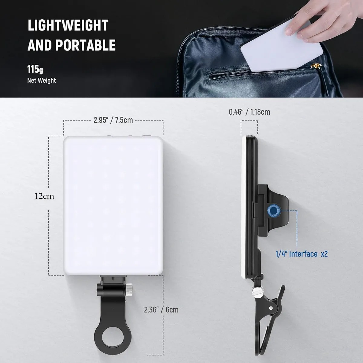 Luz De Celulares/c&aacute;mara L&aacute;mpara, Led Recargable Con 3 Modos De Iluminaci&oacute; image number null