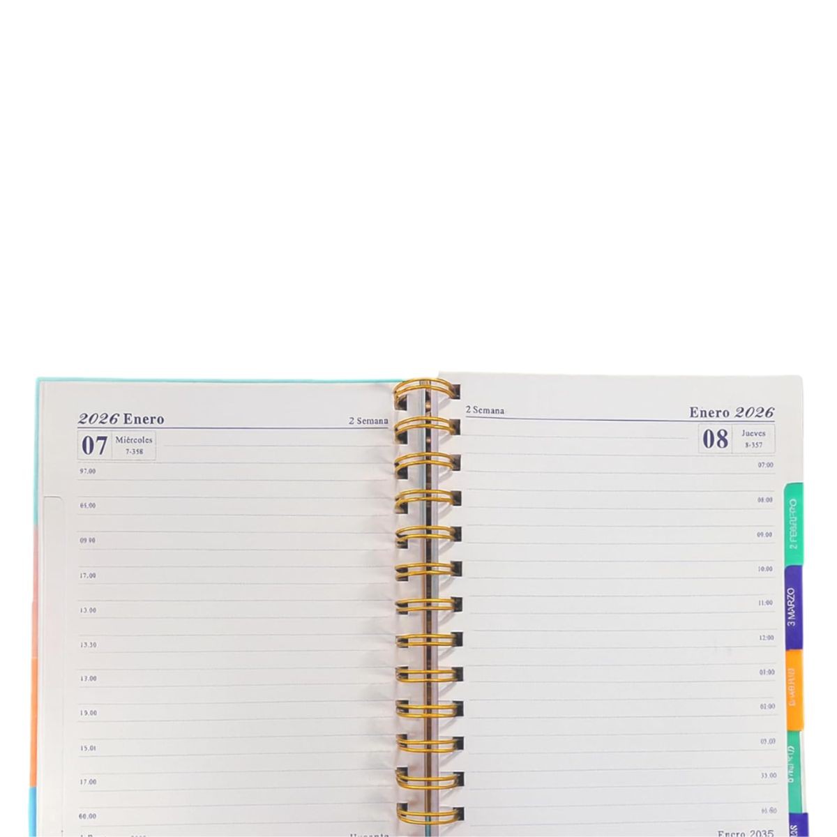 Agenda 2026, Organizador Diario, Semanal y Mensual, Tama&ntilde;o A5 (20.9 * 15.2 cm), Multicolor, Bluelander image number null