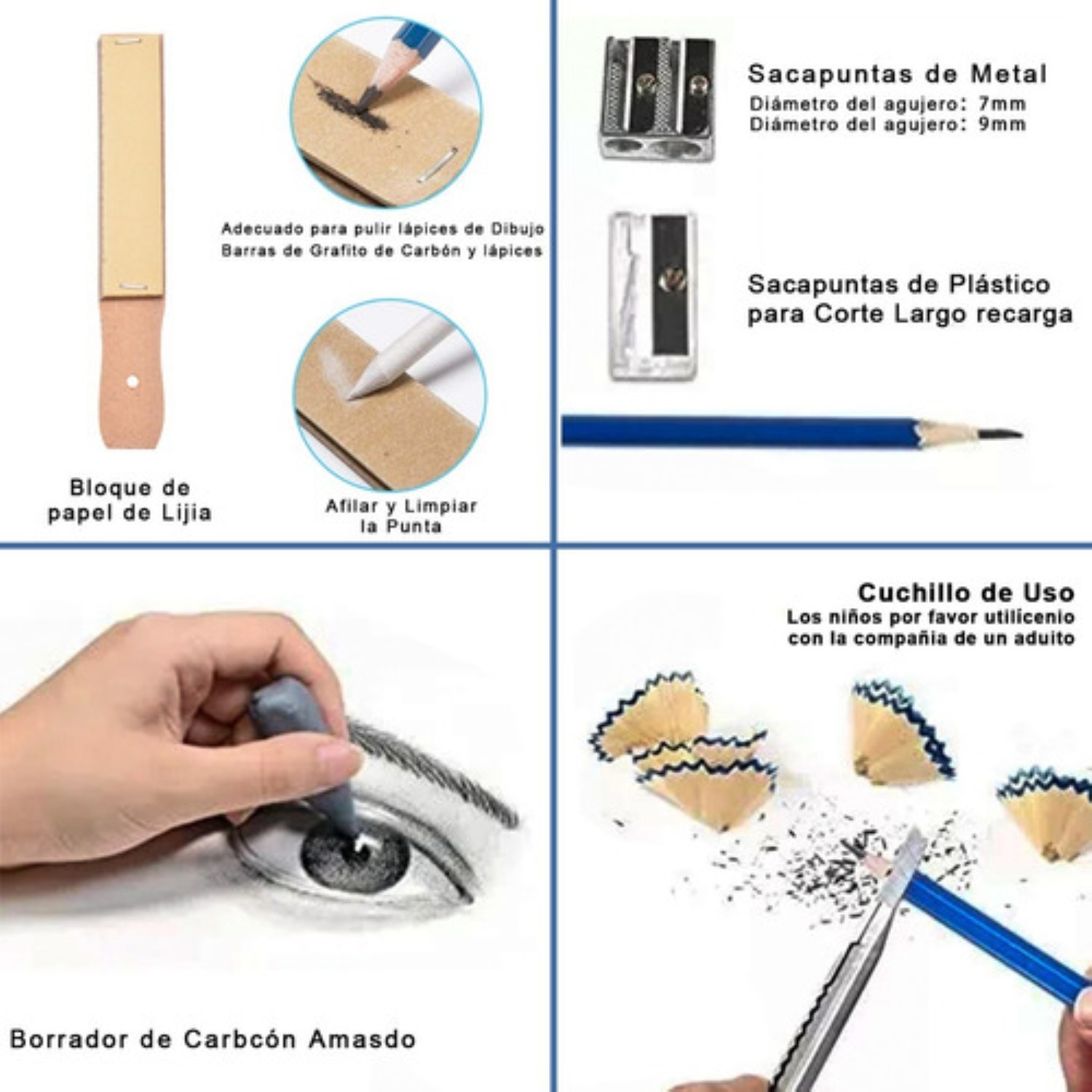 Kit 35 Piezas Profesional De Dibujo Con L&aacute;pices Hb image number null