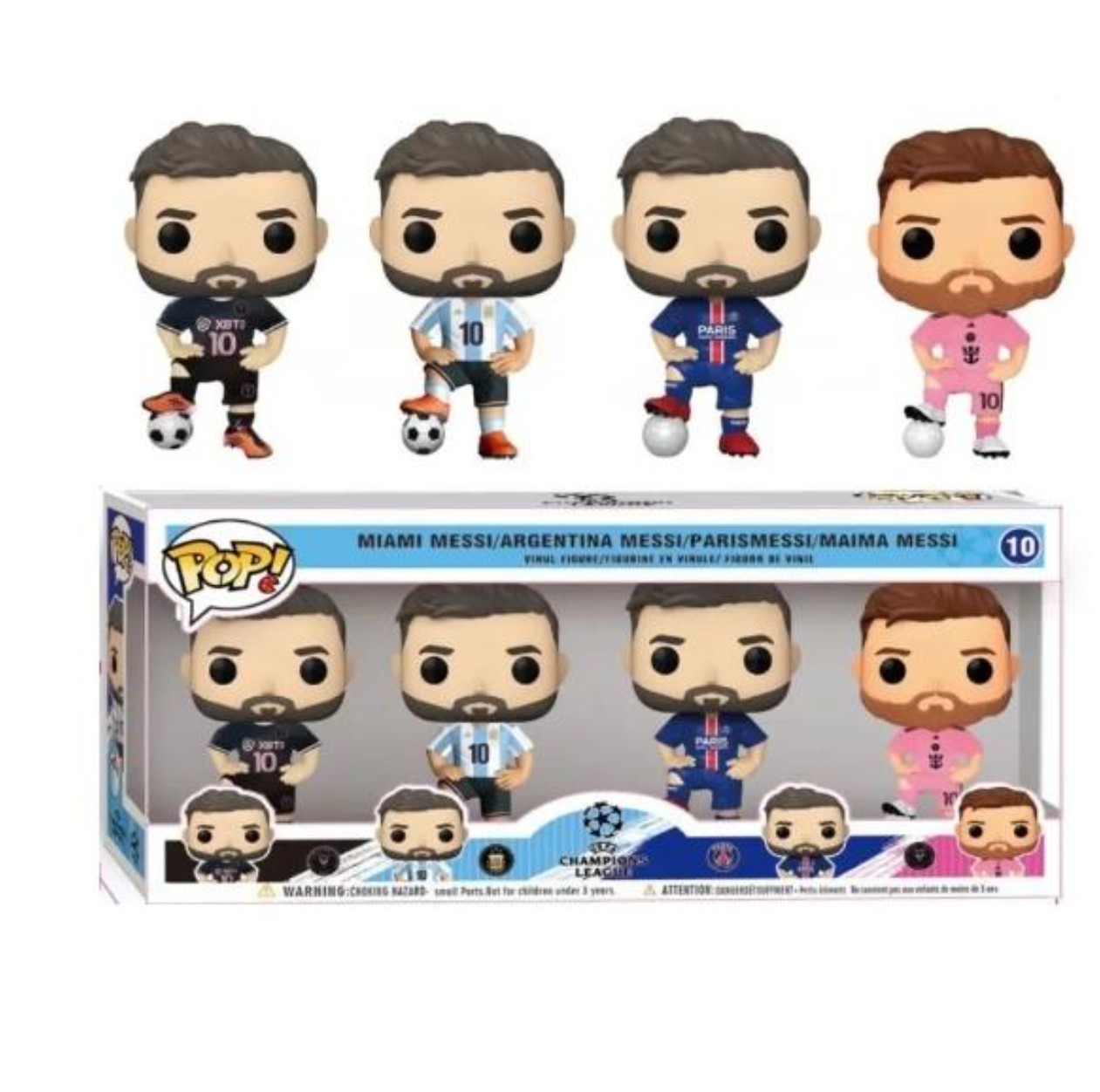 Paquete 4 Funkos Futbol: Lionel Messi: Argentina, Inter Miami, Paris SG image number null