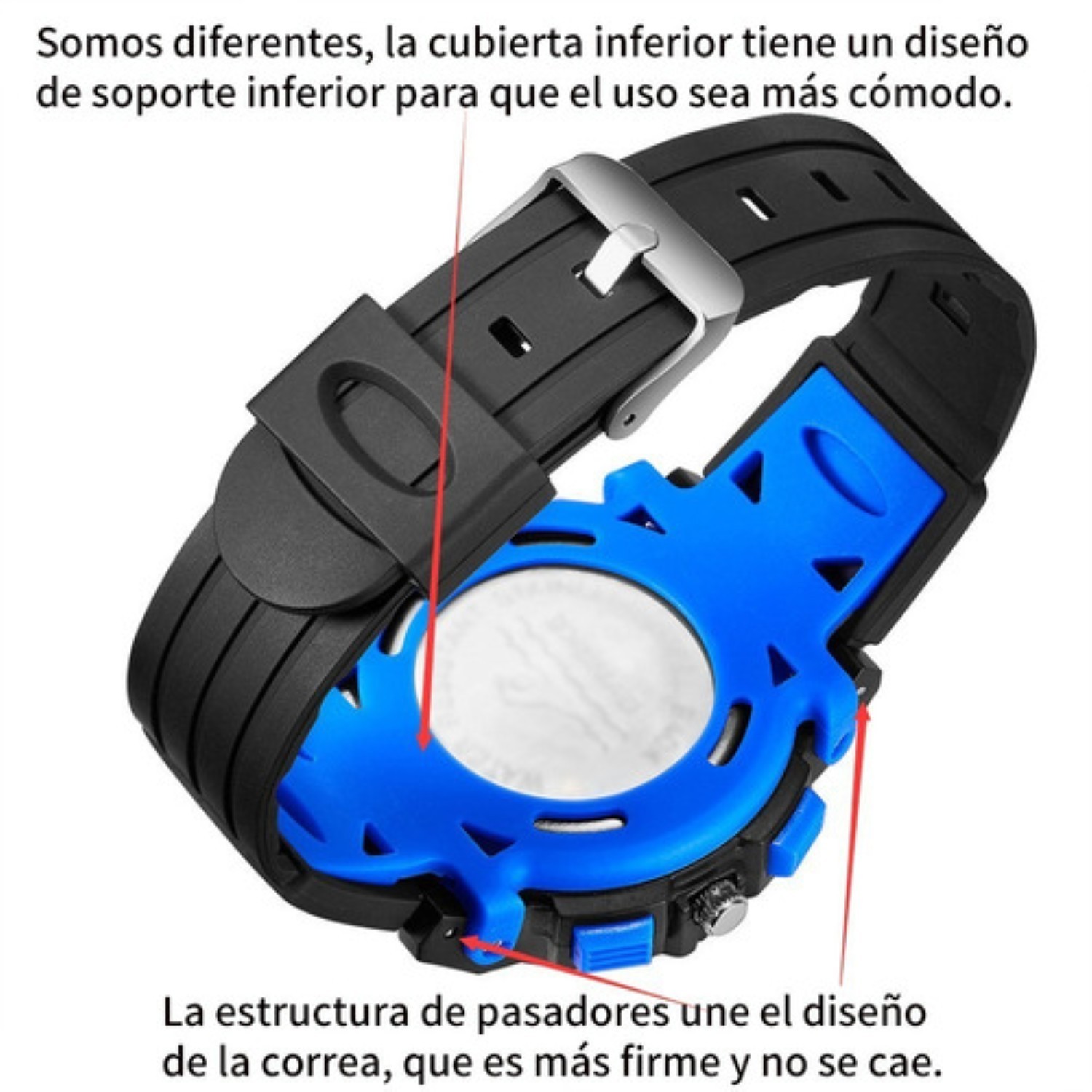 Reloj Electr&oacute;nico Para Ni&ntilde;os Deportes A Prueba De Agua NEGRO CON AZUL image number null