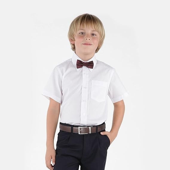 AWAYTR - Cinturones reversibles para ni&ntilde;os - Cintur&oacute;n de piel negro y caf&eacute; para uniforme escolar, jeans casuales. image number null