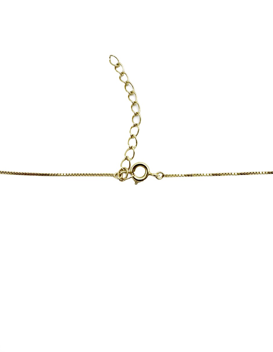 Collar de oro laminado con piedra transparente y cadena tipo serpiente image number null