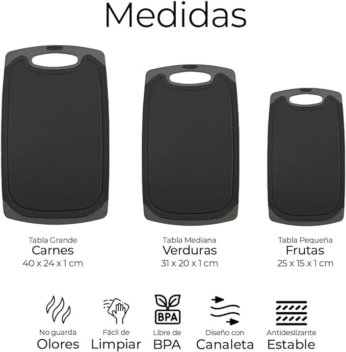 A Raganet, Juego de 3 Tablas de Picar de Cocina image number null