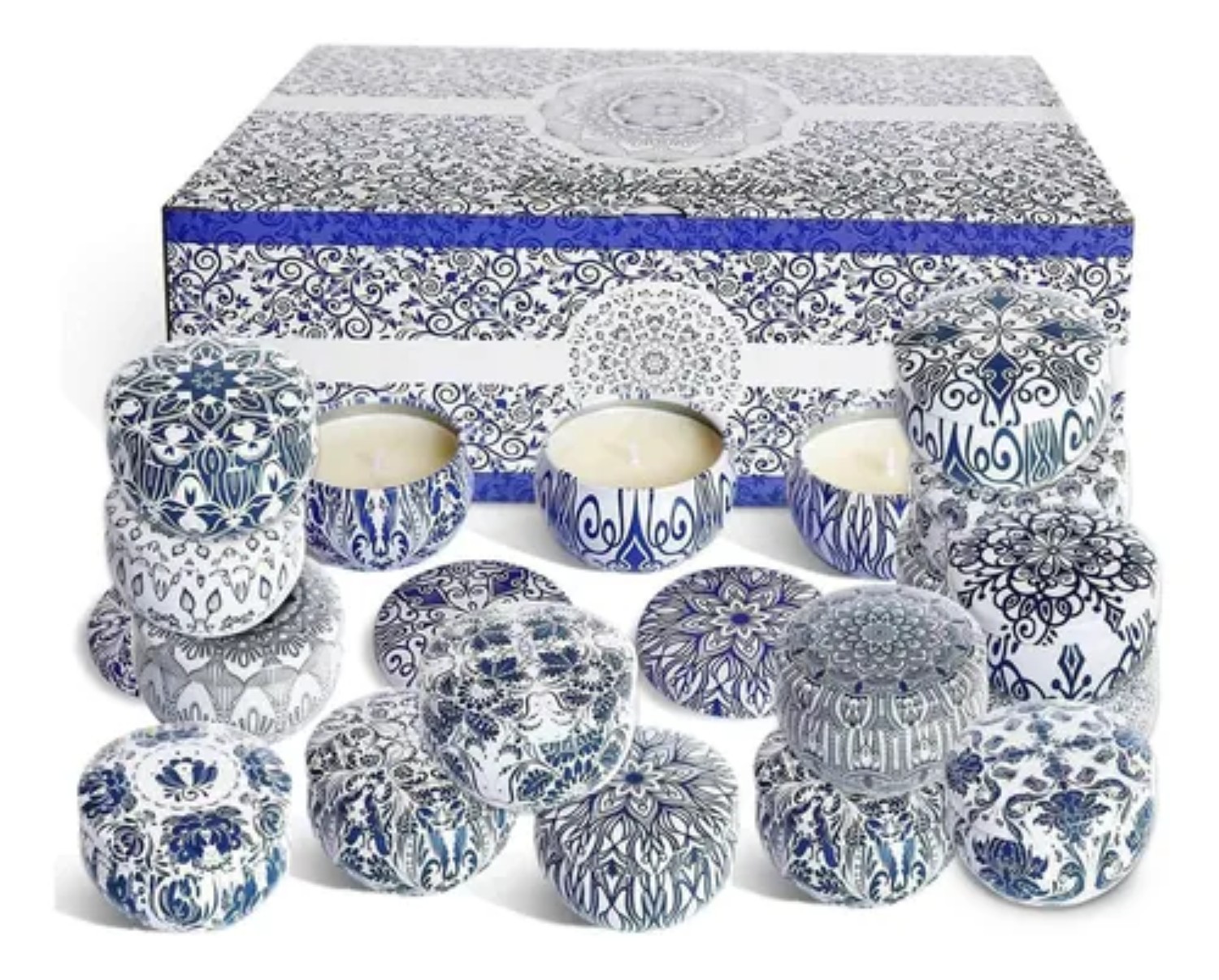 16 Piezas Velas Aromaticas,velas Perfumadas De Cera De Soja Estuche Azul image number null