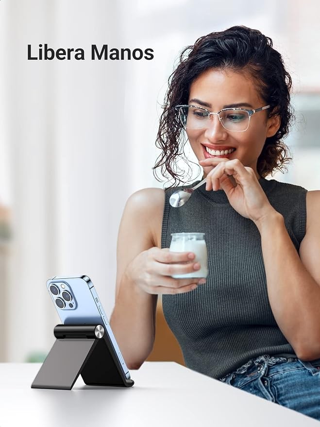 A UGREEN Soporte para Celular, Porta Base Celular Mesa Multi&aacute;ngulo, Phone Stand Ajustable para iPhone 15 14 13 12 Mini Pro MAX XS XR, Huawei, Galaxy S24 S23 Ultra, Xiaomi Redmi. image number null