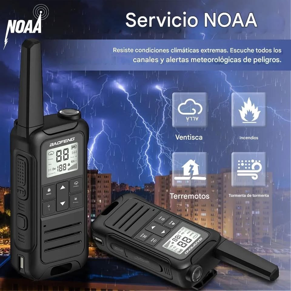 Walkie talkie Radio azul bidireccional tipo C recargable viaje Camping antena juego seguridad image number null