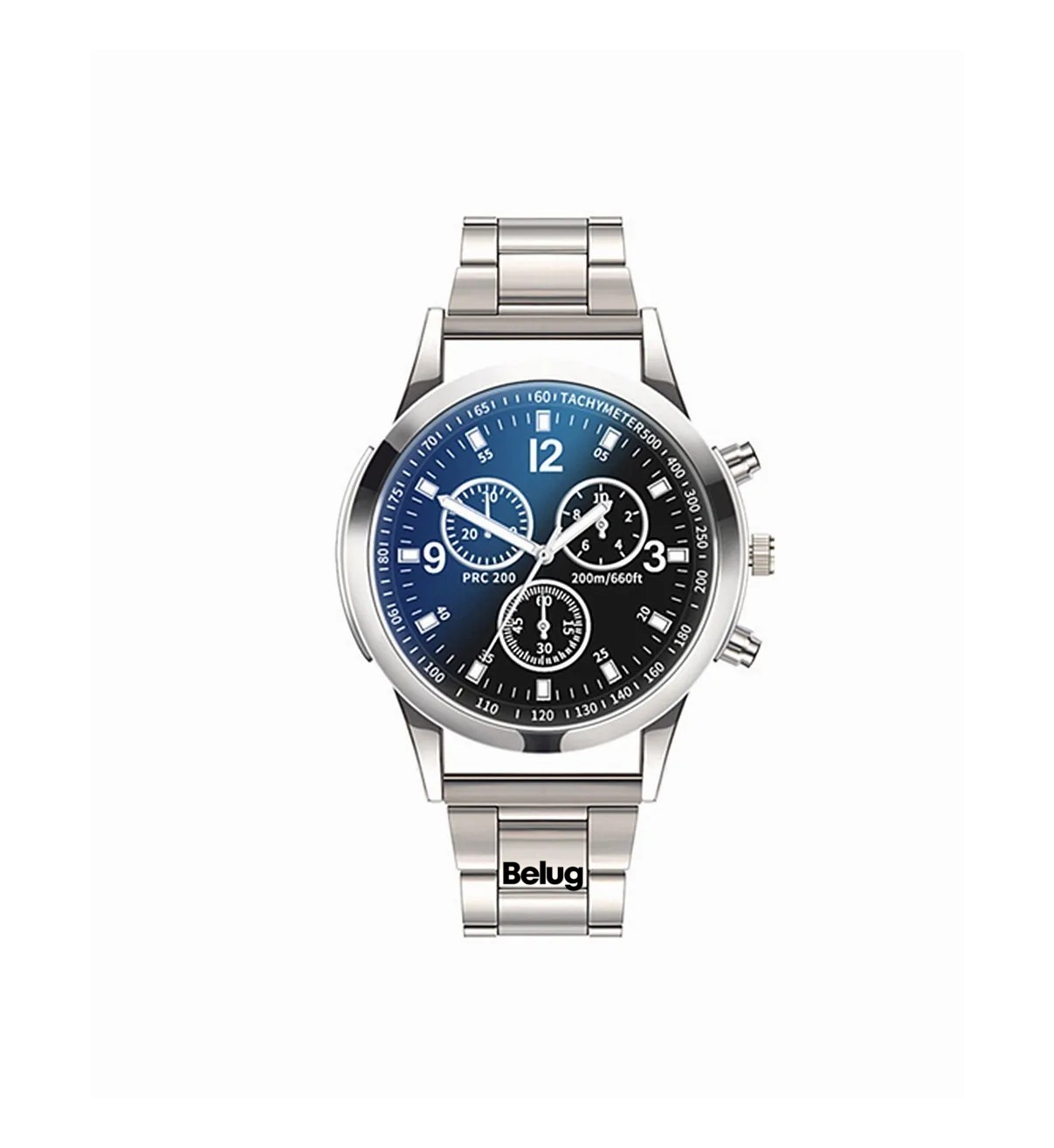 Moda Para Hombre Reloj Nuevo Belug Original Correa Met&aacute;lica Hombre Plata image number null