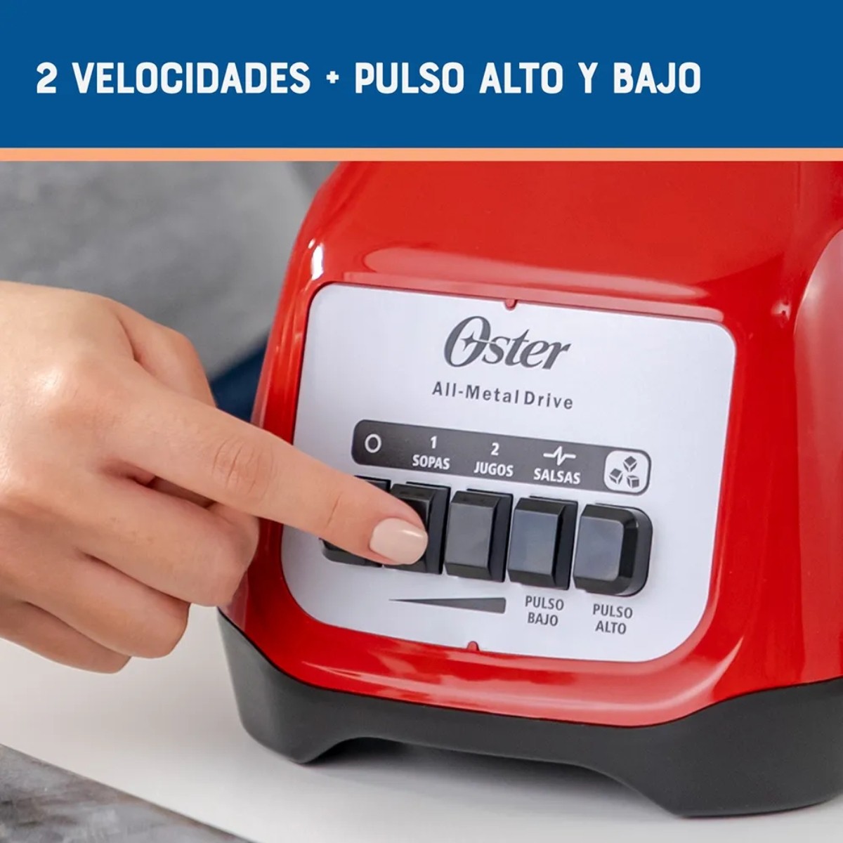 Combo 2 Licuadoras Oster BLSTKAG RPB Vaso Vidrio 2 Vel + Pulso Roja ORTY* image number null