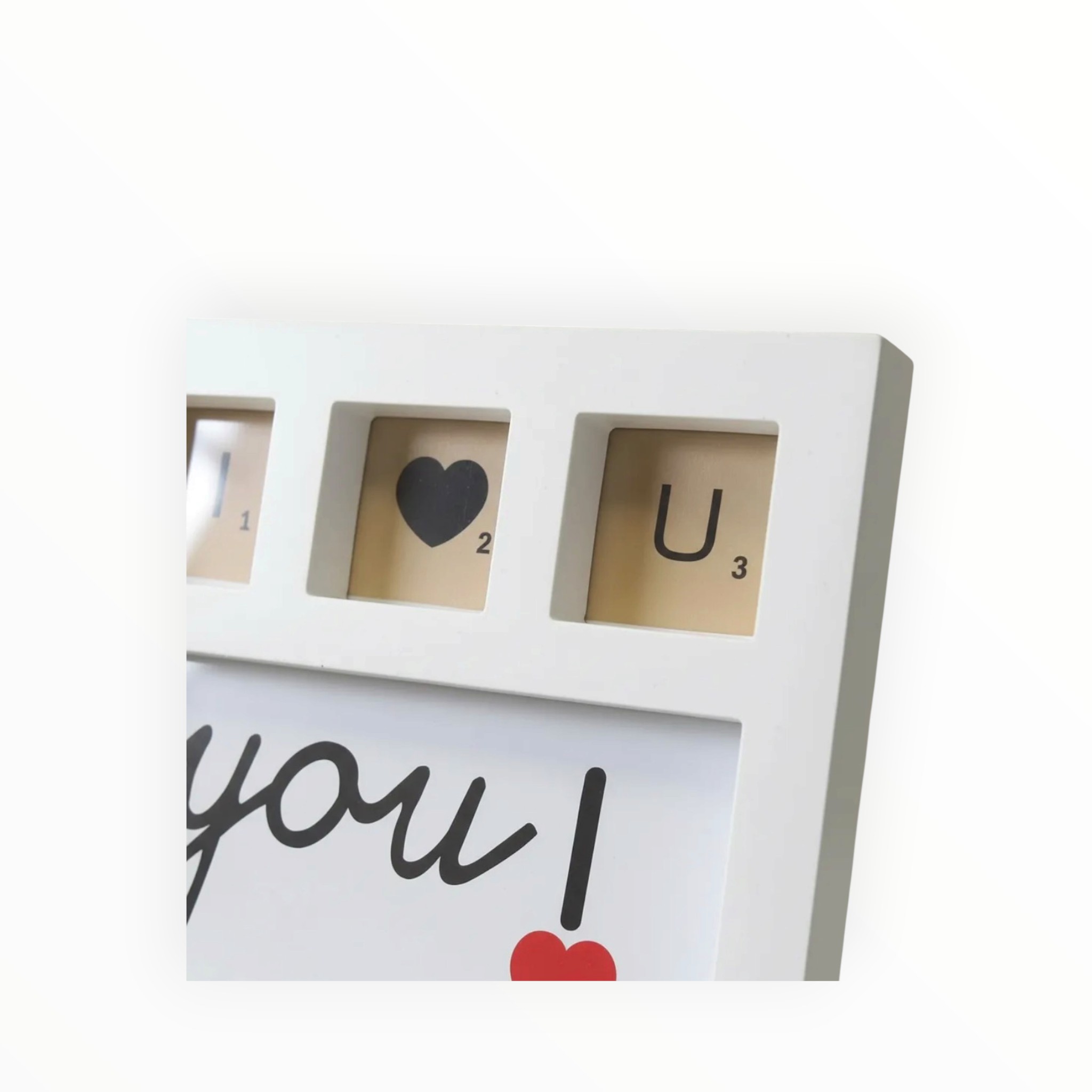 Portaretrato M&uacute;ltiple Blanco I Love You 17x17 Cm image number null