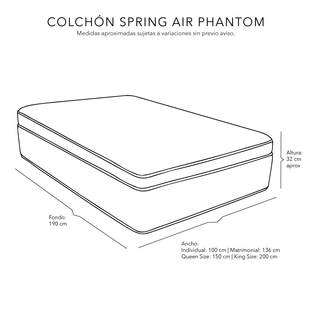 Colchon Matrimonial Spring Air Phantom Con Protector image number null