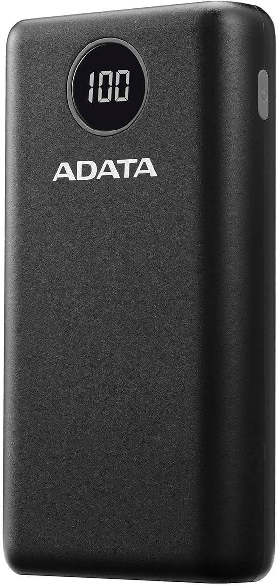 ADATA Powerbank Bater&iacute;a Port&aacute;til Recargable P20000QCD Power Bank de 20,000 mAh (74Wh), Color Negro (AP20000QCD-DGT-CBK), Tecnolog&iacute;as de Carga R&aacute;pida Qualcomm QC 3.0 USB PD 3.0. image number null