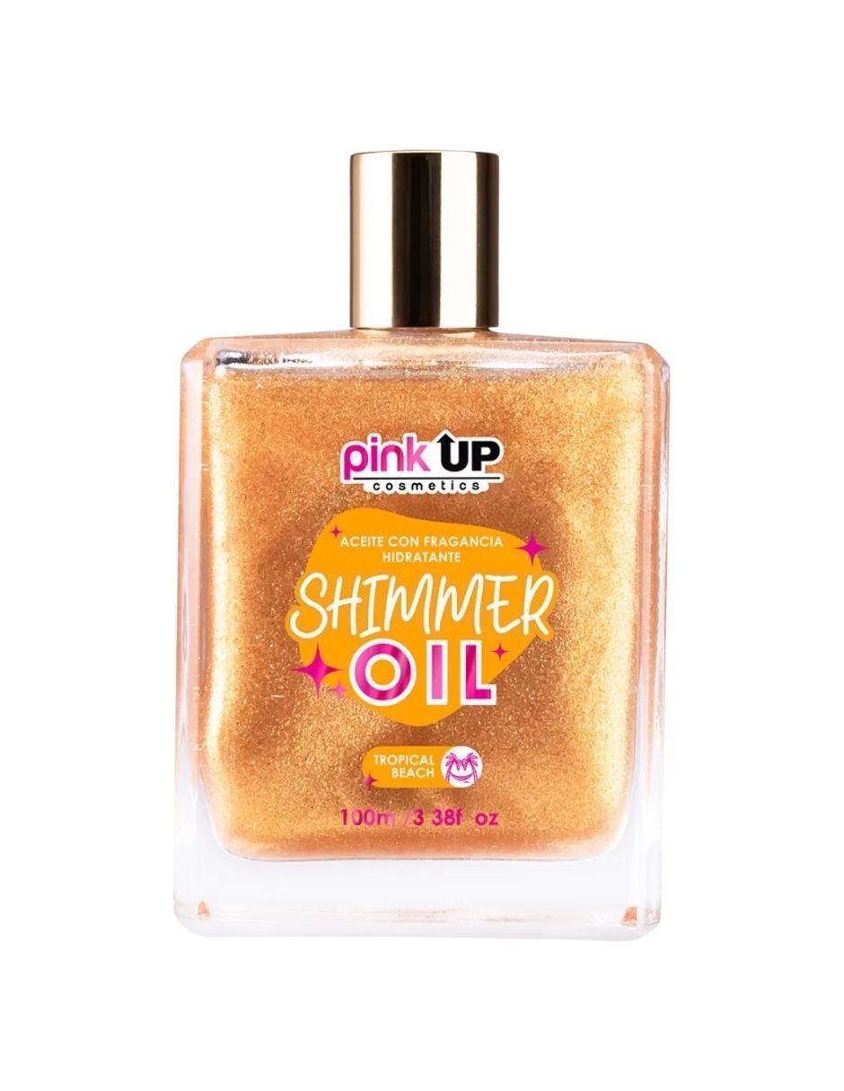 Shimmer Oil Aceite Corporal Hidratante Con Glitter Pink Up TROPICAL BEACH image number null
