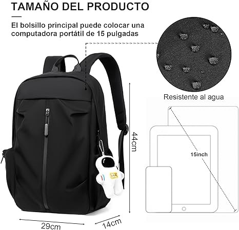Mochila de Viaje Hombre Mochilas para Laptop Port&aacute;til 15.6 pulgadas Impermeable Mochila Antirrobo Ligero Deportiva Universidad Elegante. image number null