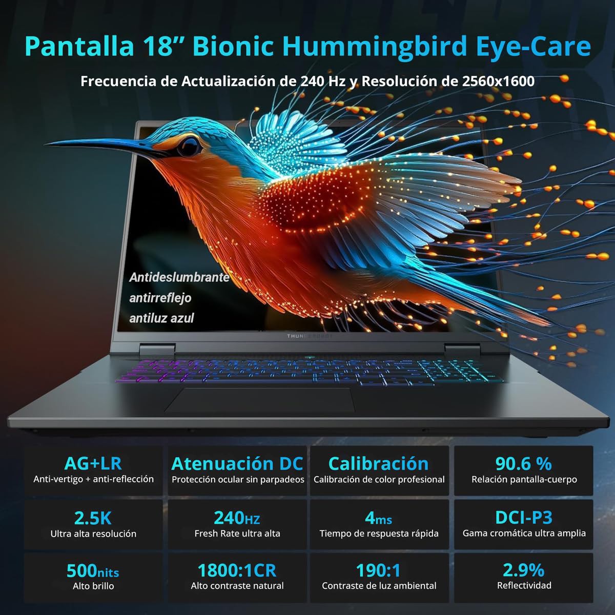 Laptop Gamer Thunderobot Zero 18 Pro 5070 Ti SSD de 18 pulgadas y 1 TB image number null